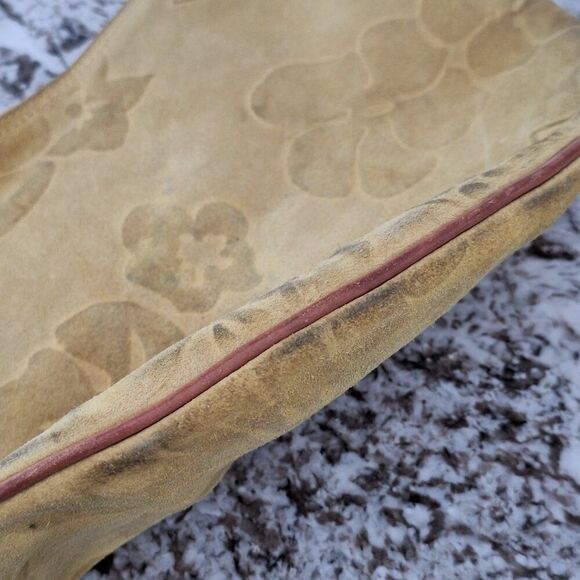 Claudia Firenze Italian Leather Bag, Suede yellow - Picture 7 of 9